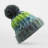 Corkscrew Pom Pom Beanie - B486:Electric Grey, 100% acrylic, One Size